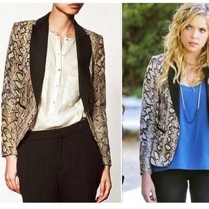 Zara Basic Snake Blazer Black Lapel